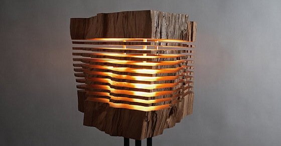 This designer turns firewood into beautiful lamps. This designer turns firewood into beautiful lamps.