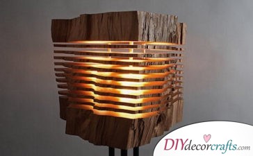 This designer turns firewood into beautiful lamps.