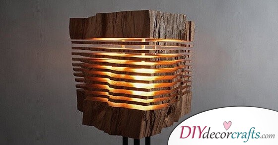 This designer turns firewood into beautiful lamps.