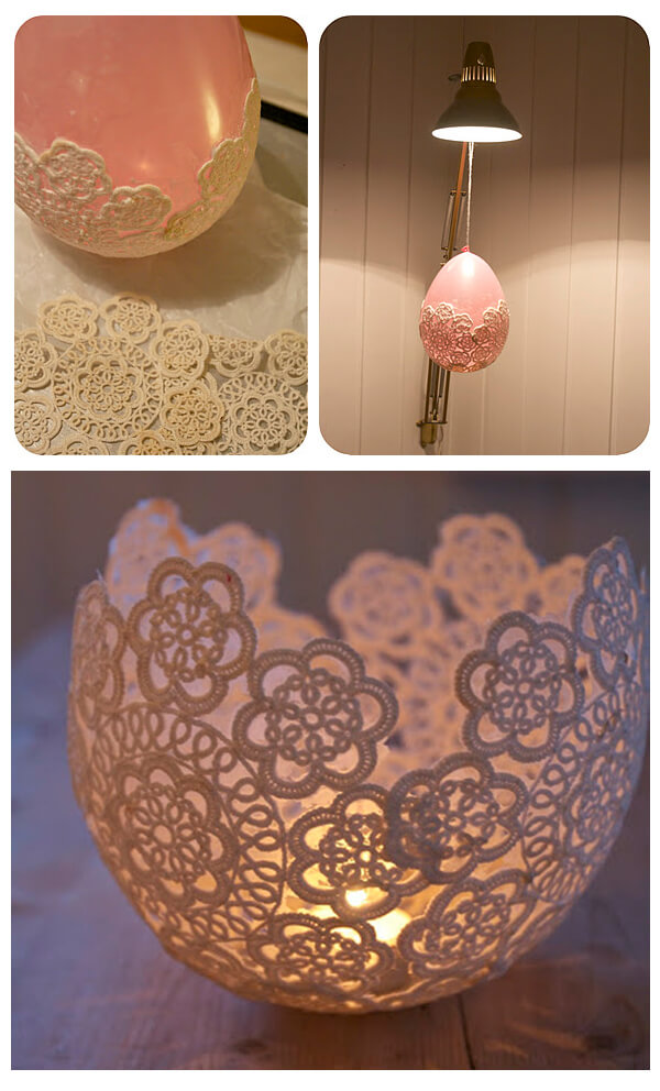 DIY Doily Candle holder, diy candle