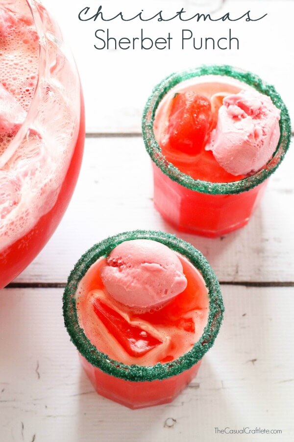 Christmas Sherbet Punch, easy punch recipes