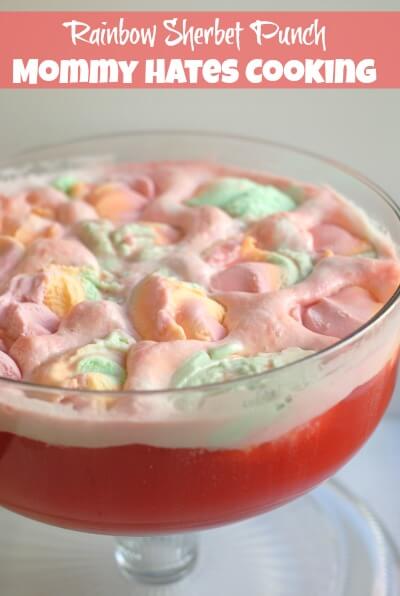 Rainbow Sherbet Punch, easy punch recipes