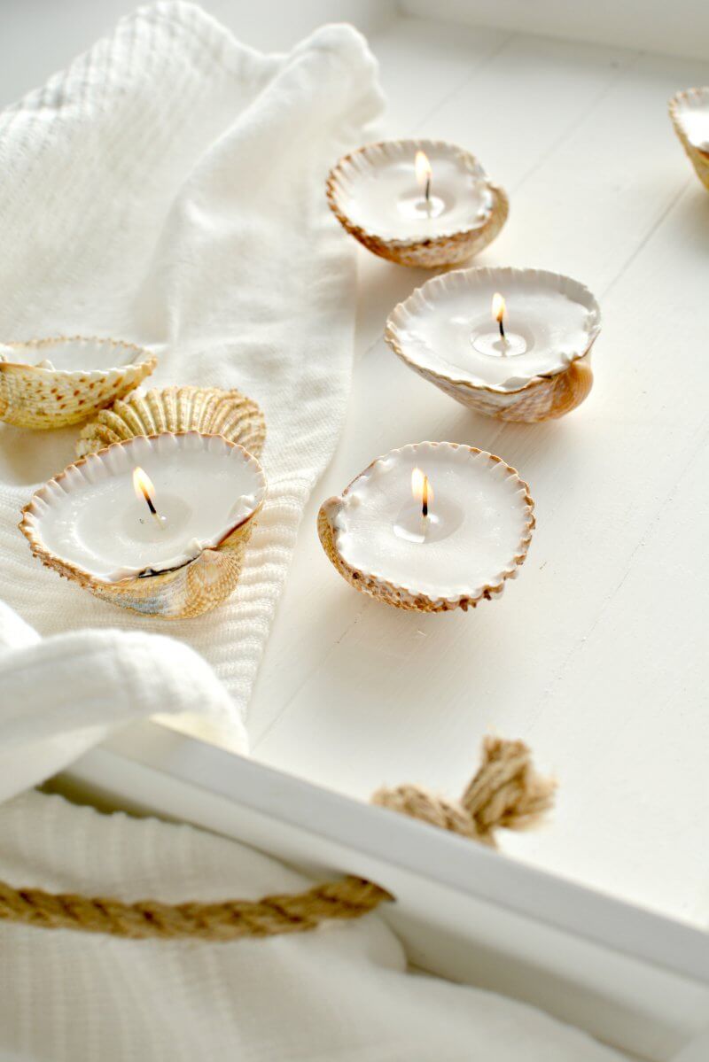 DIY Handmade Shell Candles, diy candle