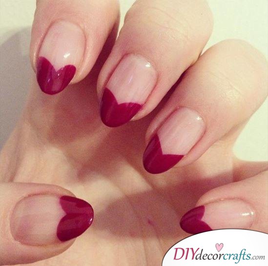 10 Best Nail Designs For A Date Night, Heart-Dipped Nails