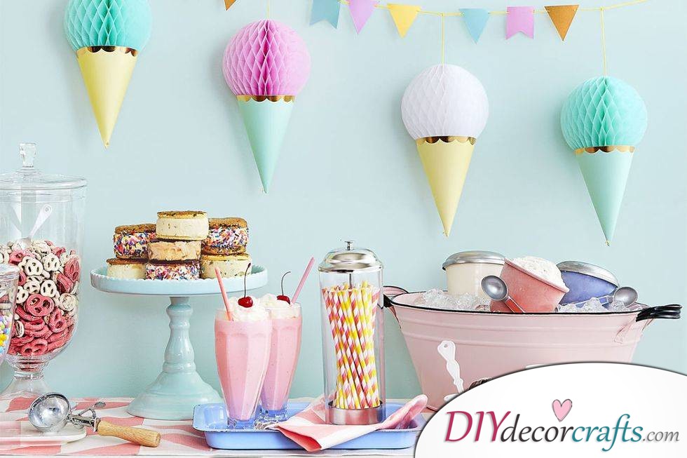 Simple DIY Party Decor Ideas For Any Occasion, Ice Cream Garland