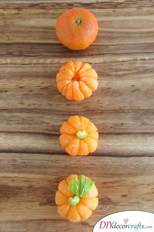 Pumpkin Tangerines - Easy Halloween Food Ideas For Kids