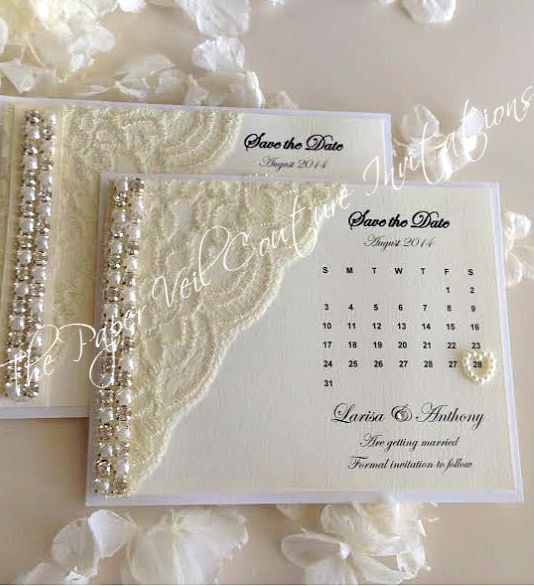 A Calender on the Invitation - Creative DIY Wedding Invitation Cards