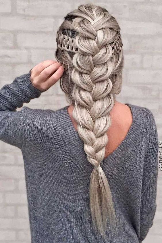 Granny Style with a Braid - Long Braided Hairstyles