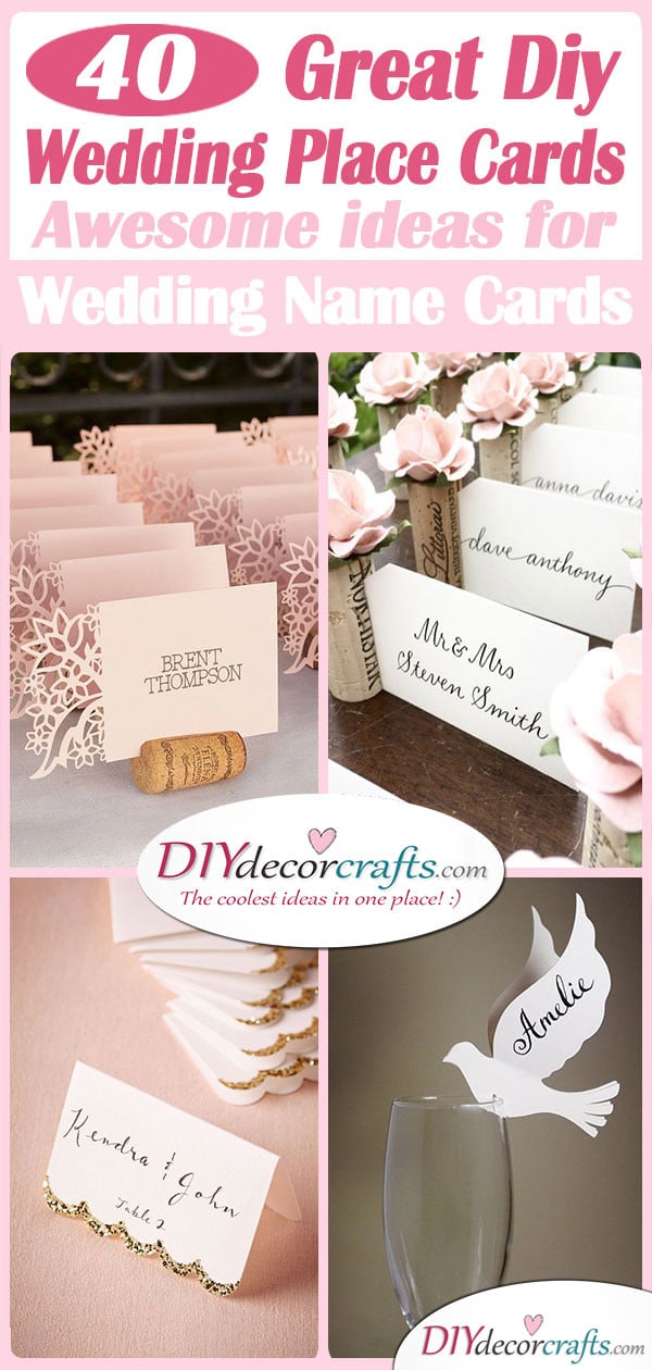 40 GREAT DIY WEDDING PLACE CARDS - Awesome Ideas for Wedding Name Cards