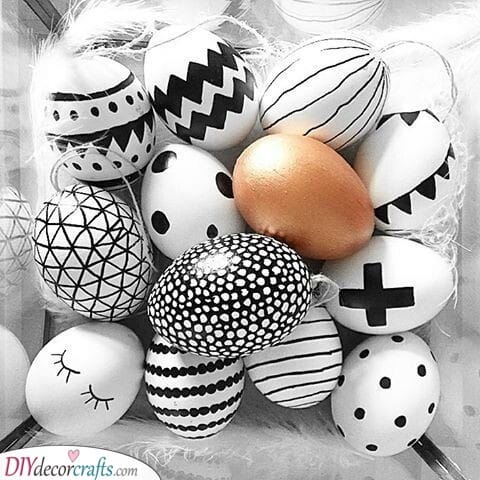 Monochrome Patterns - Easter Egg Painting