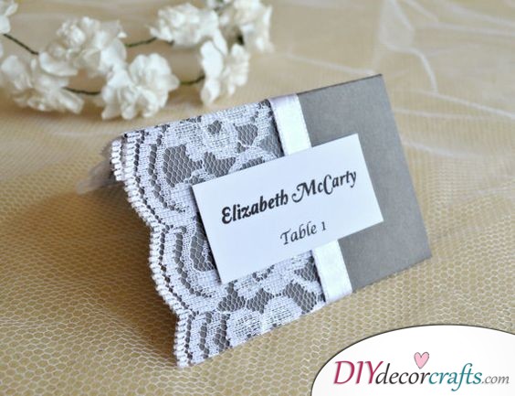 Lovely in Lace - How to Make Wedding Place Cards