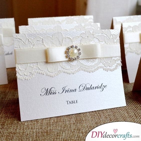 A Bridal Theme - DIY Wedding Place Cards