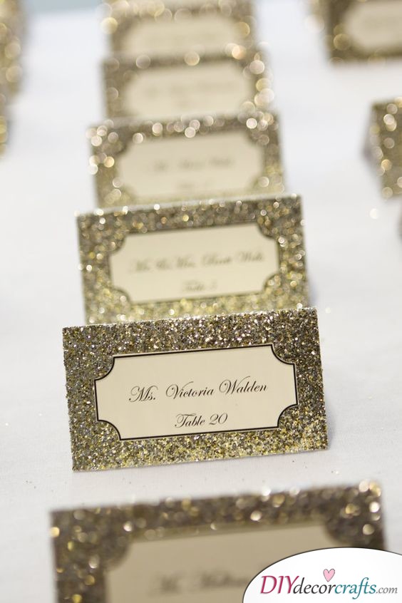 Sparkly Cards - Fancy DIY Wedding Place Cards