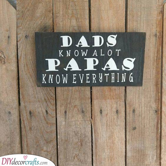 Papas Know Everything - Wall Sign Ideas