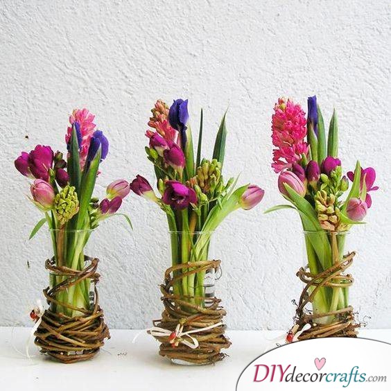Creative Flower Arrangement - Spring Table Centrepieces