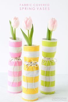 Fabric Covered Vases - Perfect Ideas for Spring Decor