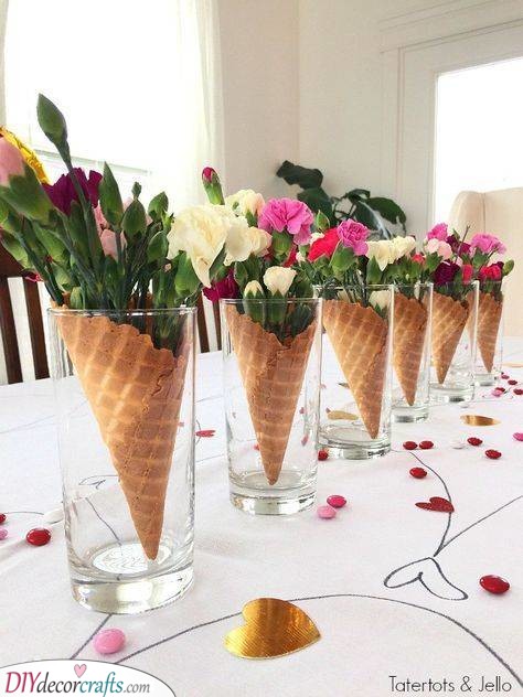 Cones of Flowers - Instead of Ice Cream