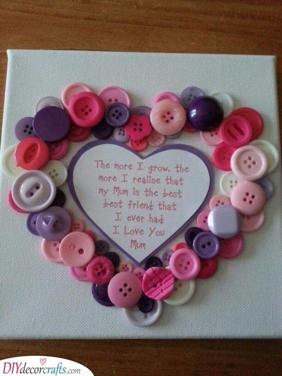 A Heart of Buttons - Personalised Mothers Day Gifts