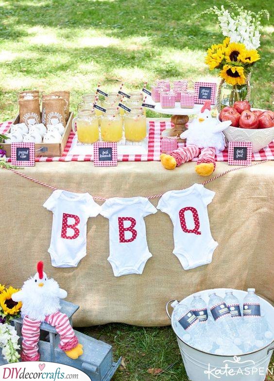 A Healthy Food Stand - Baby Shower Party Ideas