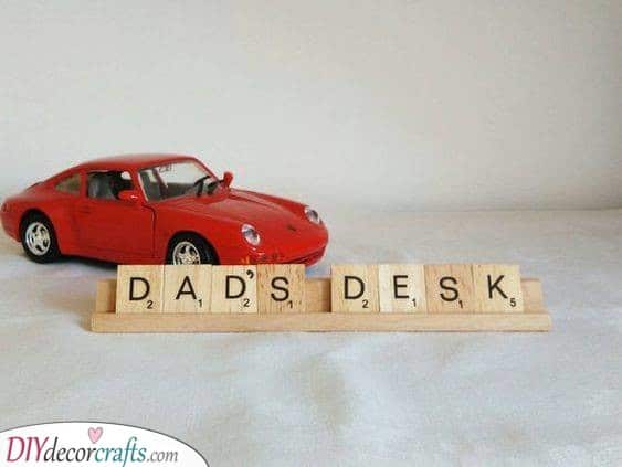 Dad's Desk Sign - An Accessory for His Study