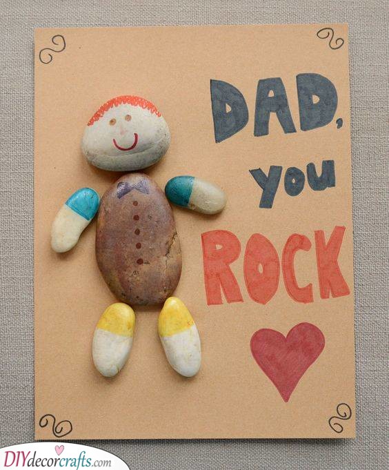 Dad, You Rock - Cute Pebble Present