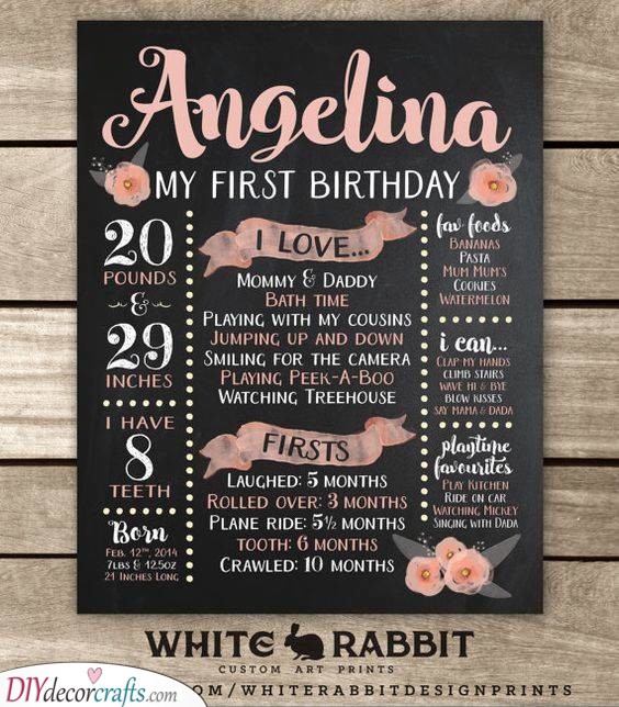 A List of Facts - Personalised 1st Birthday Gifts