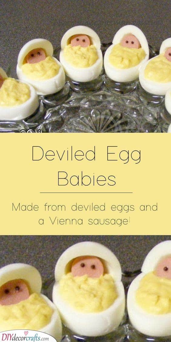 Deviled Egg Babies - Baby Shower Food Ideas