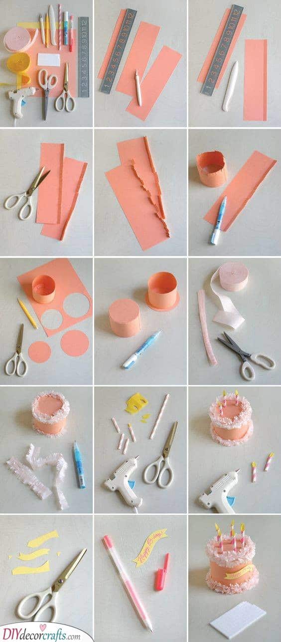 Paper Birthday Cake - Cute Crafts as Presents