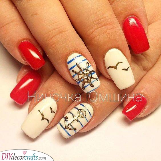 Nautical Scape - Great Nail Art for Summer