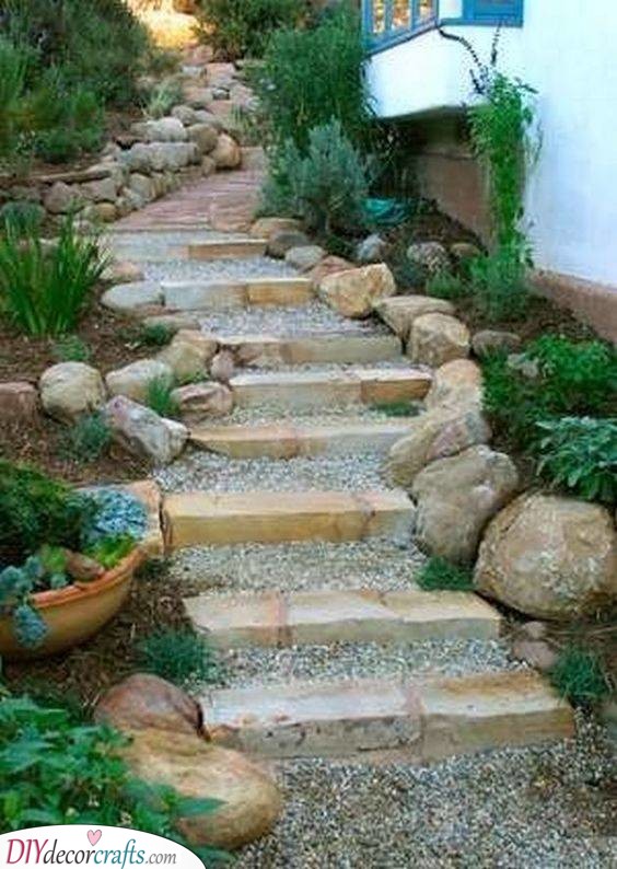A Flight of Steps - Stone and Gravel