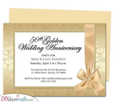 Simple and Divine - Golden Wedding Invitations