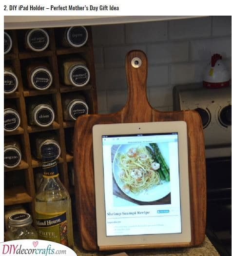 A DIY iPad Holder - Perfect for the Kitchen