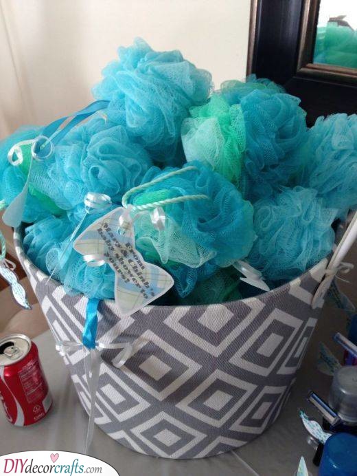 Loofahs as Gifts - Baby Shower Favours