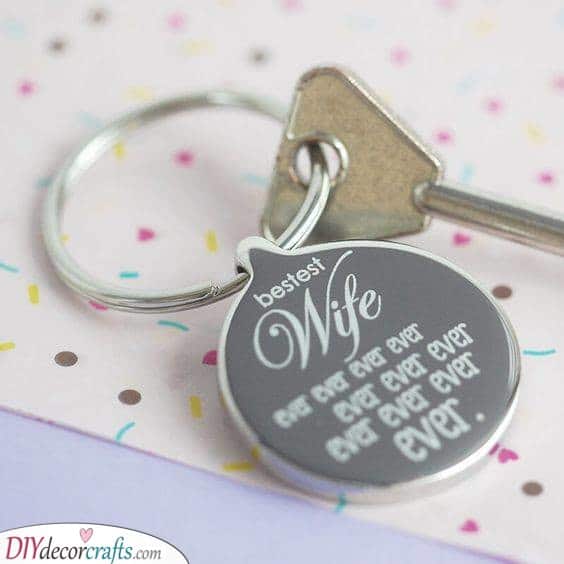 A Cute Keychain - For the Best Wife