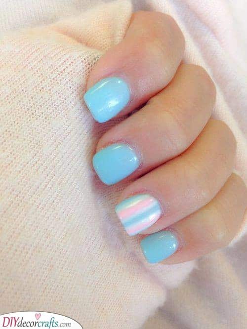 Beautiful Baby Blue - Adorable Nails for Little Girls