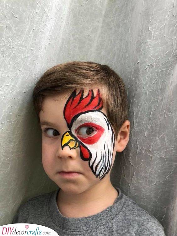 An Awesome Rooster - Face Painting for Kids
