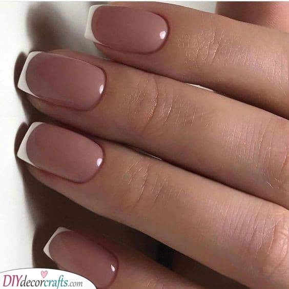 A Simple Design - Pink French Manicure Nails
