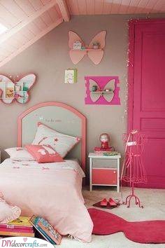 Pink Butterflies - Little Girl Bedroom Ideas for Small Rooms