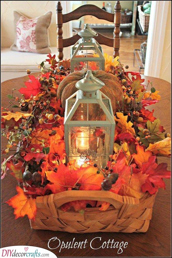 Pumpkins and Grapevines - Fall Table Decor Ideas