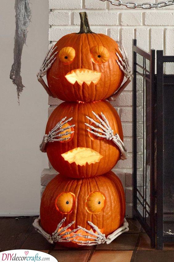 Stacked on Each Other – Three Pumpkins