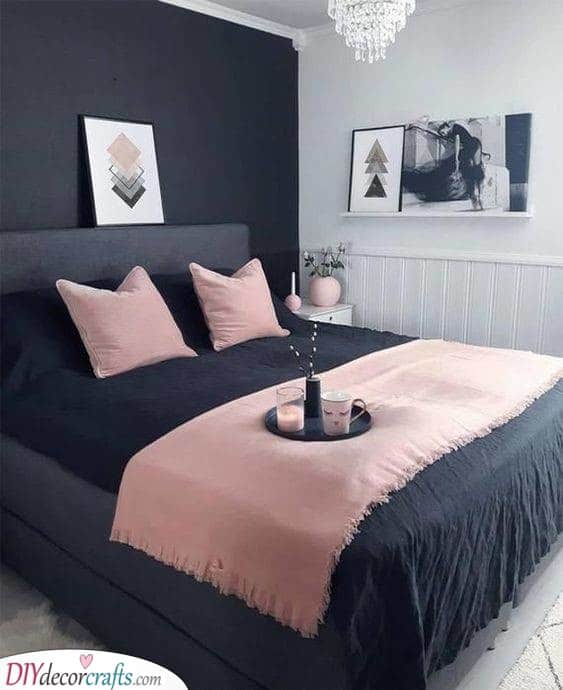 Pink and Black - Small Master Bedroom Decorating Ideas