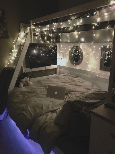 Adding Fairy Lights - Small Bedroom Ideas for Teenage Girl