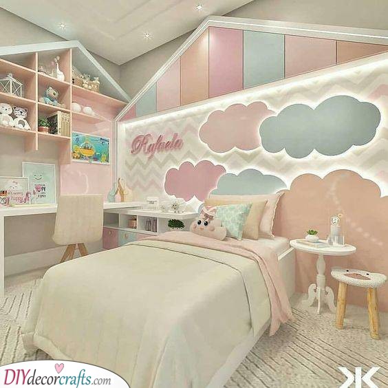 A Cloudy Atmosphere - Little Girl Bedroom Decor