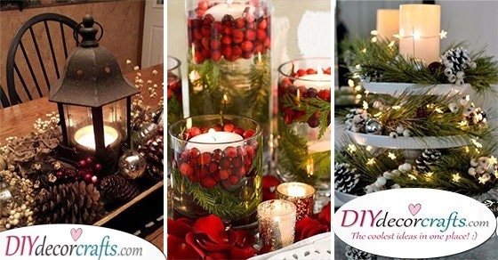 25 CHRISTMAS TABLE CENTREPIECES - Homemade Christmas Table Decorations