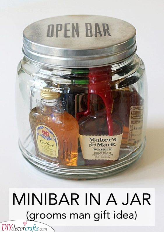 A Mini Bar in a Jar - His Favourite Drinks