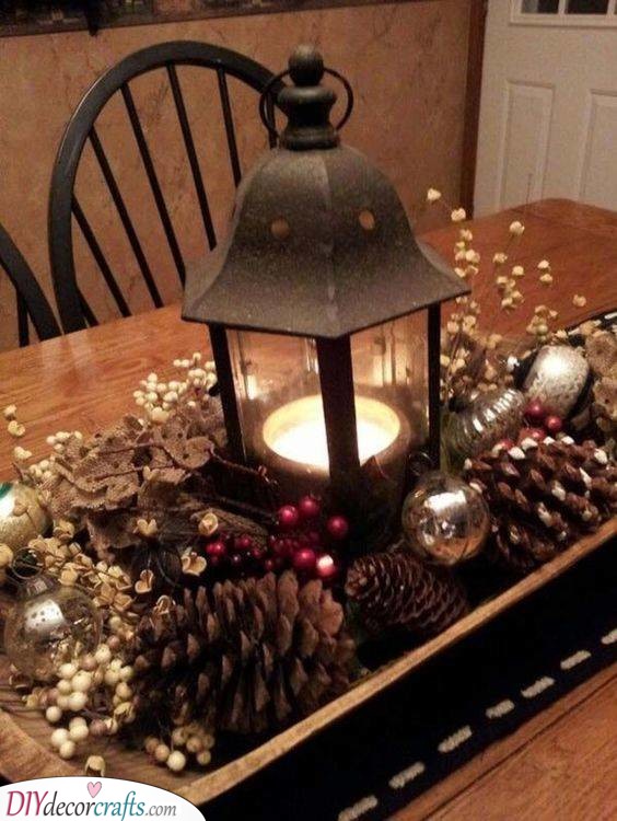 A Tray of Christmas - Homemade Christmas Table Decorations