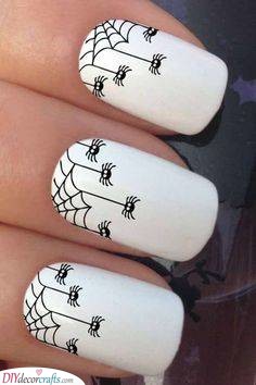 Minimalistic Spiders - Awesome Halloween Nail Ideas