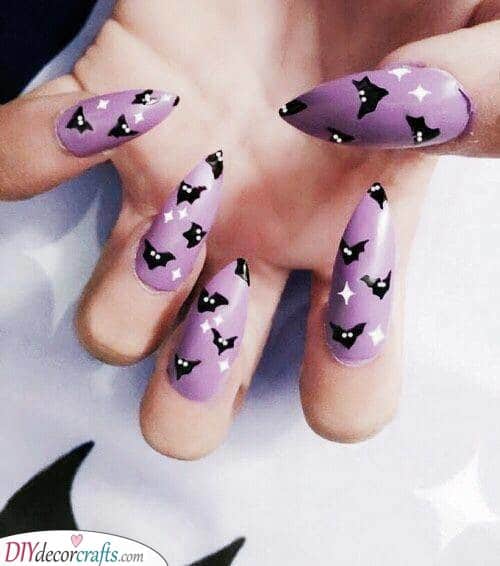 Pretty in Purple - Halloween Nail Designs