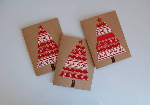 Red Christmas Trees – Handmade Christmas Cards