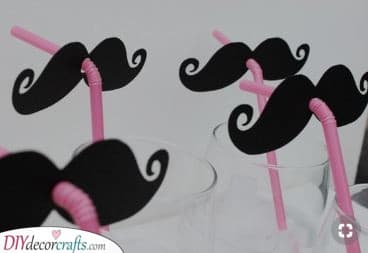 Moustaches on Straws - A Cute Addition
